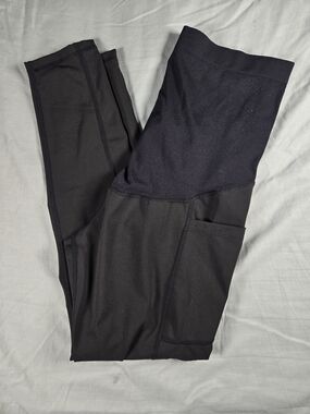 Women's Black Stretch Performance Pants with Side Pocket (Maternity Plausible)